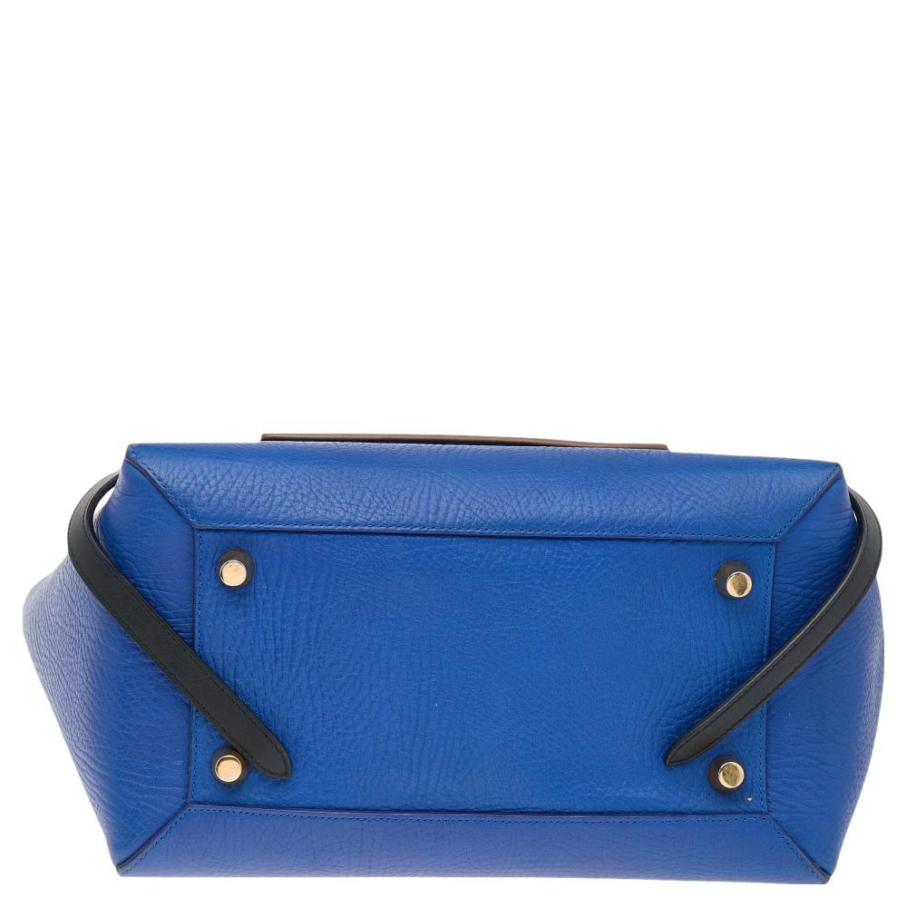 Women's Celine Tri Color Leather Mini Belt Top Handle Bag