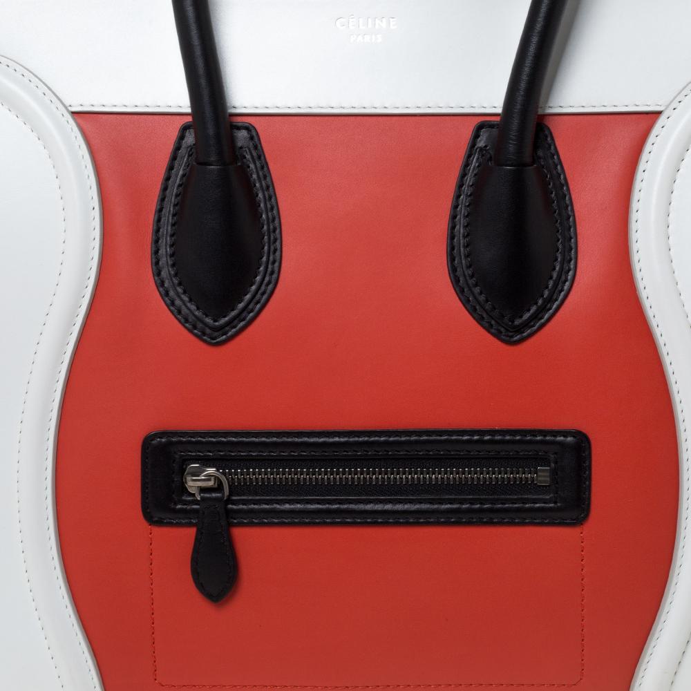 Celine Tri Color Leather Mini Luggage Tote 5