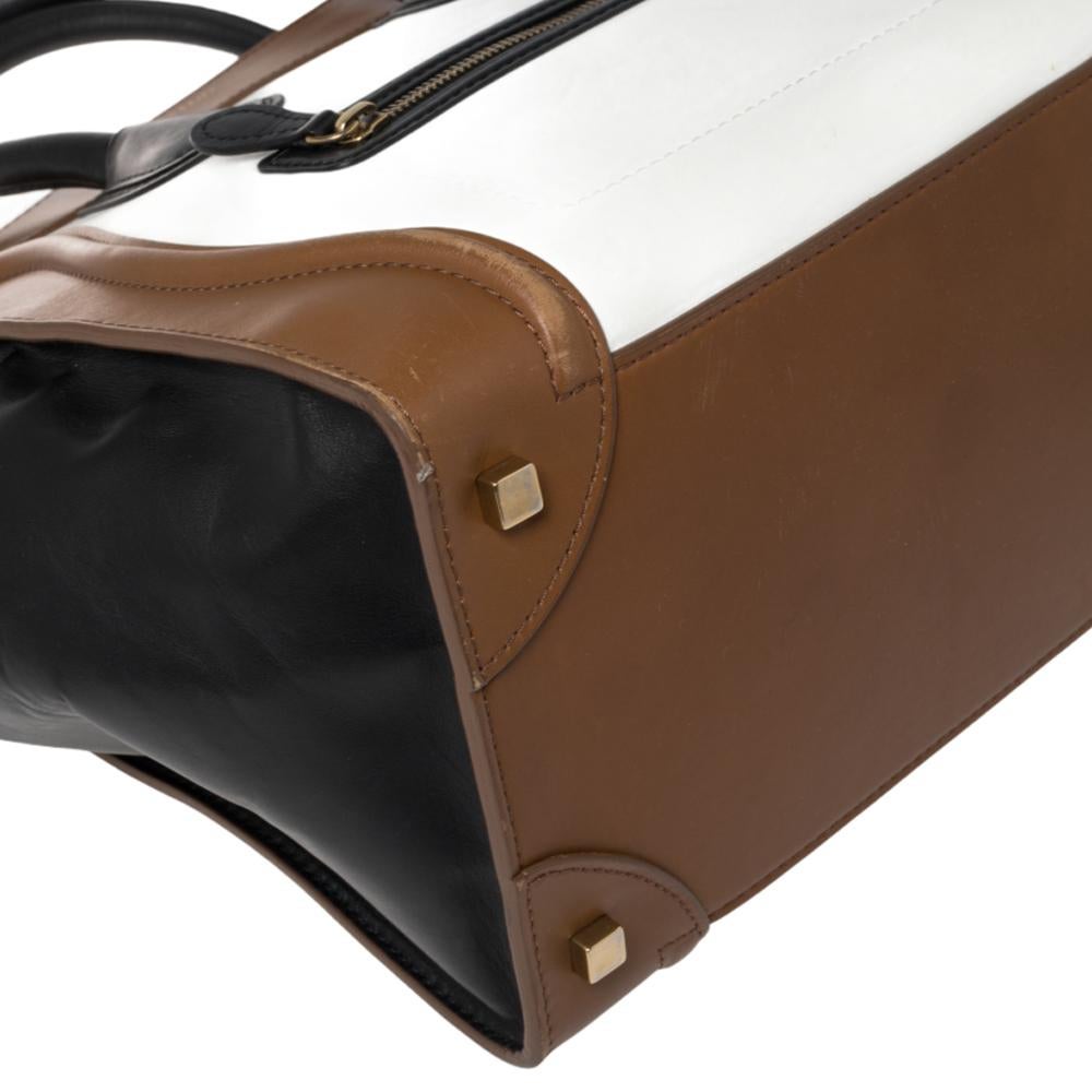 Celine Tri Color Leather Mini Luggage Tote 3