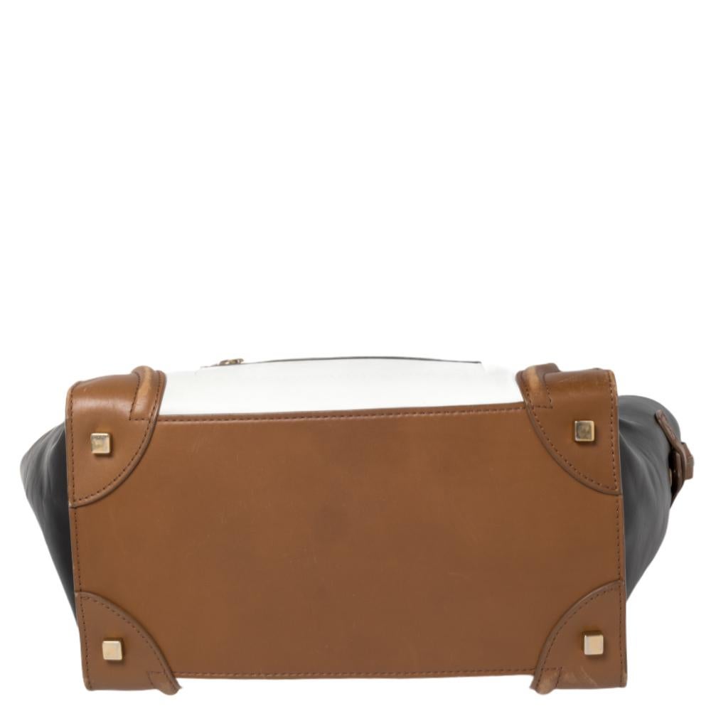 Celine Tri Color Leather Mini Luggage Tote 4