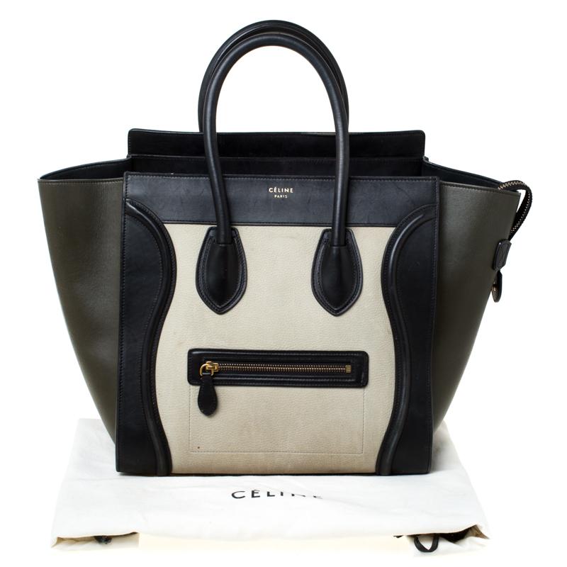 Celine Tri Color Leather Mini Luggage Tote 7