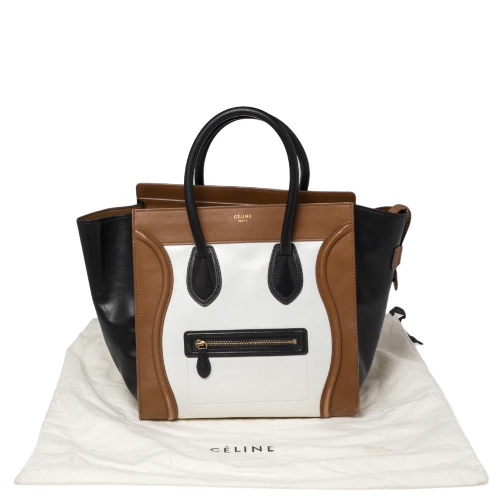Celine Tri Color Leather Mini Luggage Tote 5