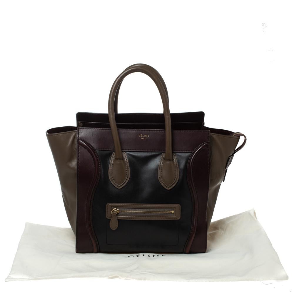 Celine Tri Color Leather Mini Luggage Tote 9