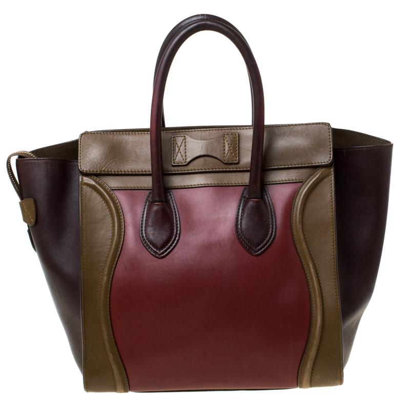 The Mini Luggage tote from Celine is one of the most popular handbags in the world. This tote is crafted from leather with flappy sides and designed in three colours. It comes with rolled top handles and a front zip pocket. The bag is equipped with