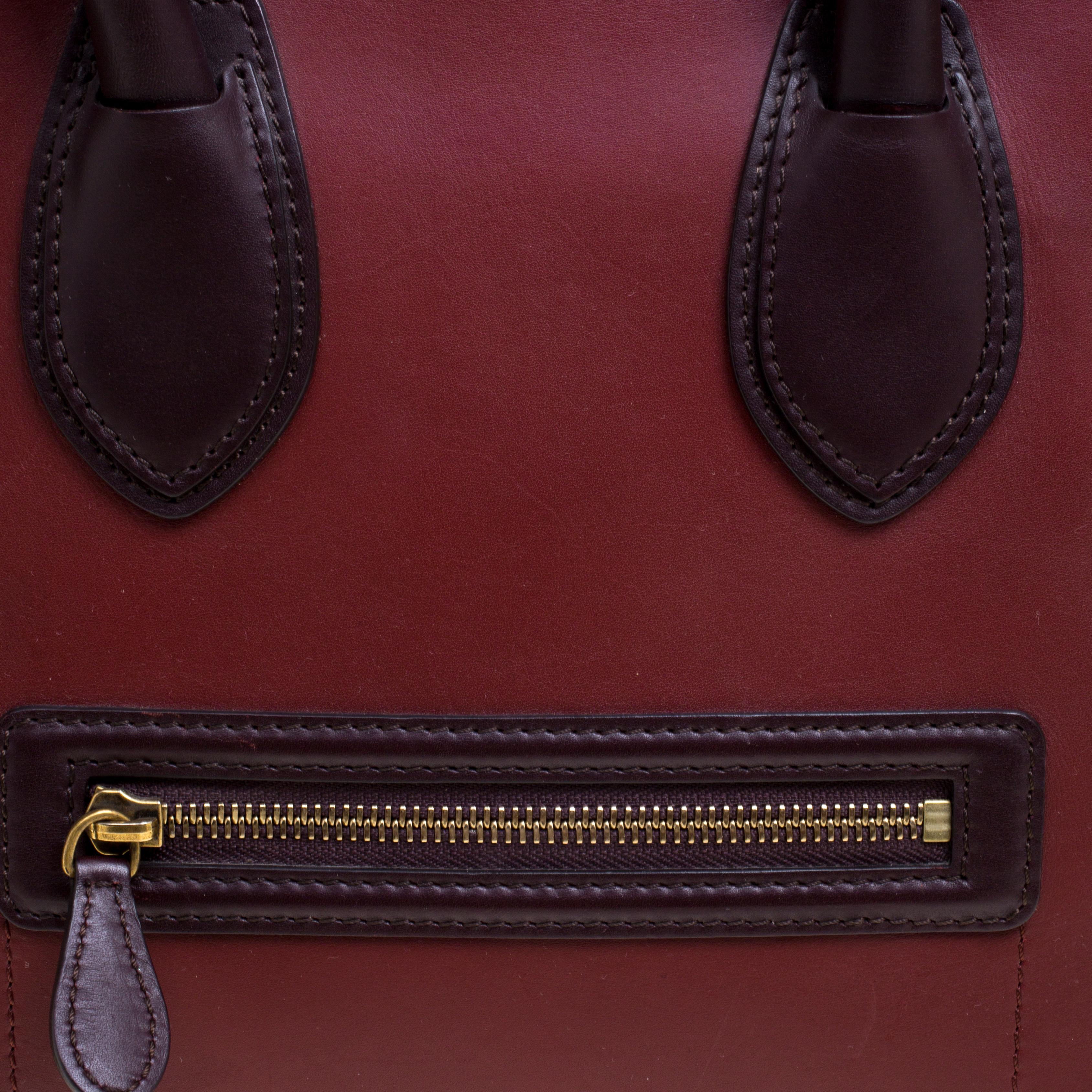 Women's Celine Tri Color Leather Mini Luggage Tote