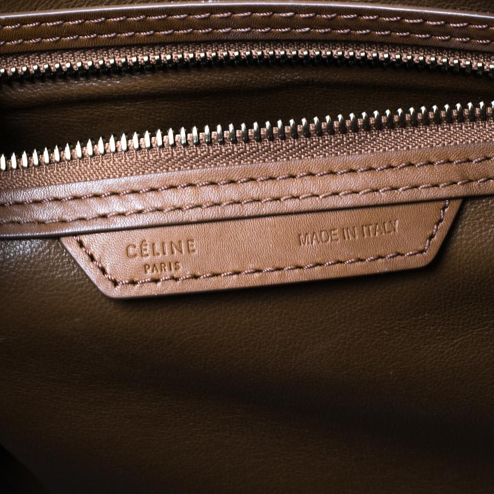Brown Celine Tri Color Leather Mini Luggage Tote