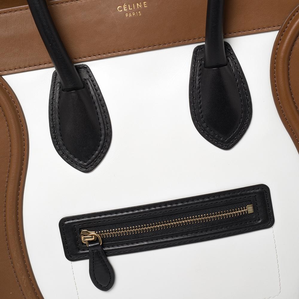Celine Tri Color Leather Mini Luggage Tote In Good Condition In Dubai, Al Qouz 2