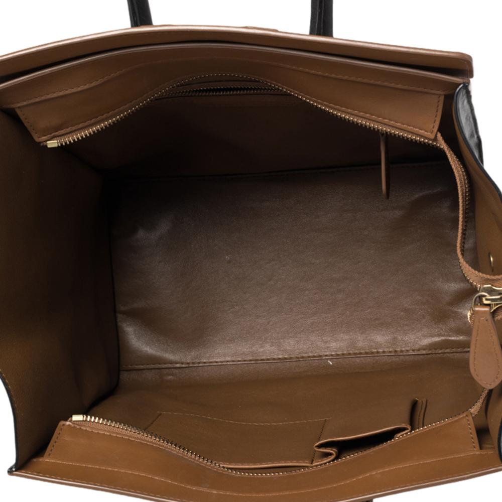 Women's Celine Tri Color Leather Mini Luggage Tote