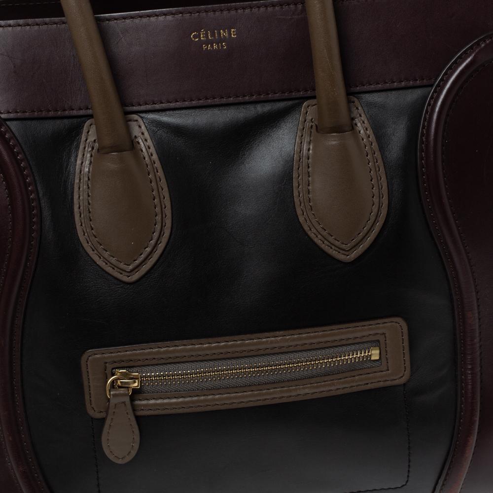 Celine Tri Color Leather Mini Luggage Tote 4