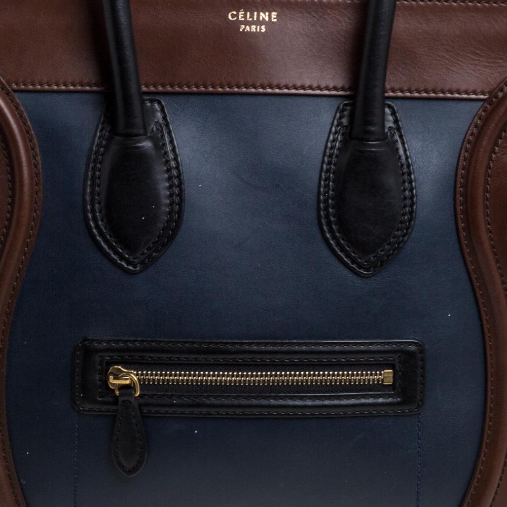 Celine Tri Color Leather Mini Luggage Tote 3