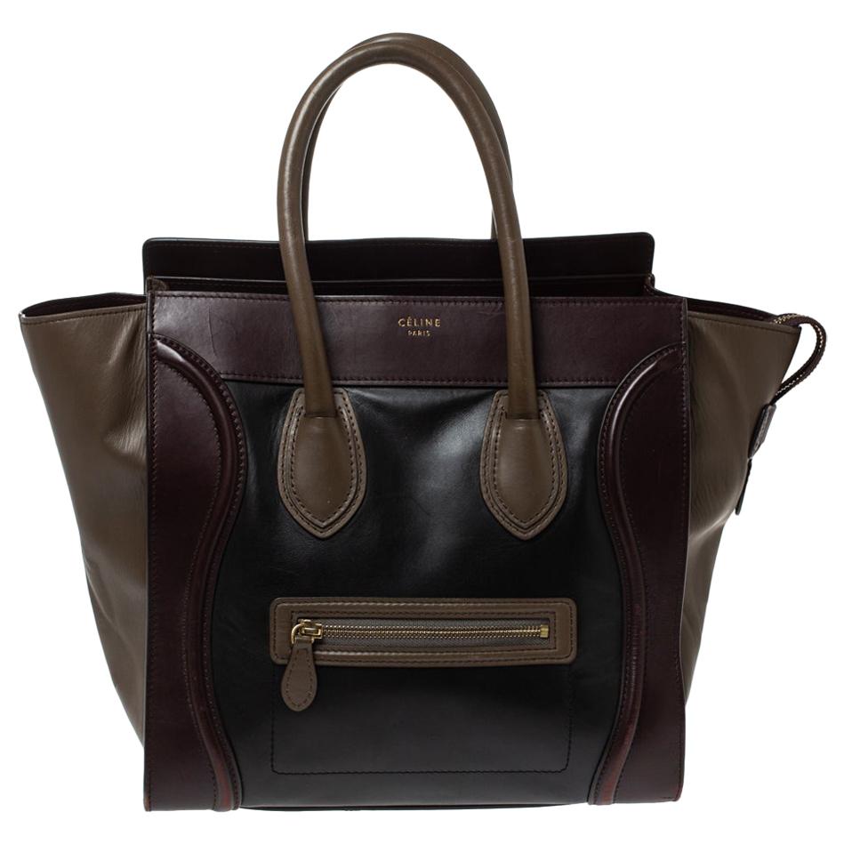 Celine Tri Color Leather Mini Luggage Tote