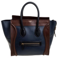 Celine Tri Color Leather Mini Luggage Tote