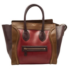 Celine Tri Color Leather Mini Luggage Tote