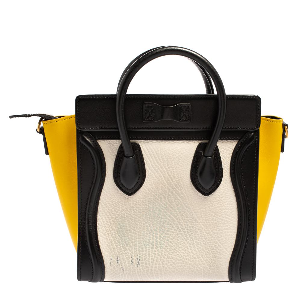 celine nano luggage tricolor