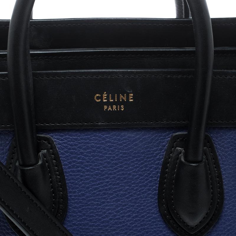Women's Celine Tri Color Leather Nano Luggage Tote