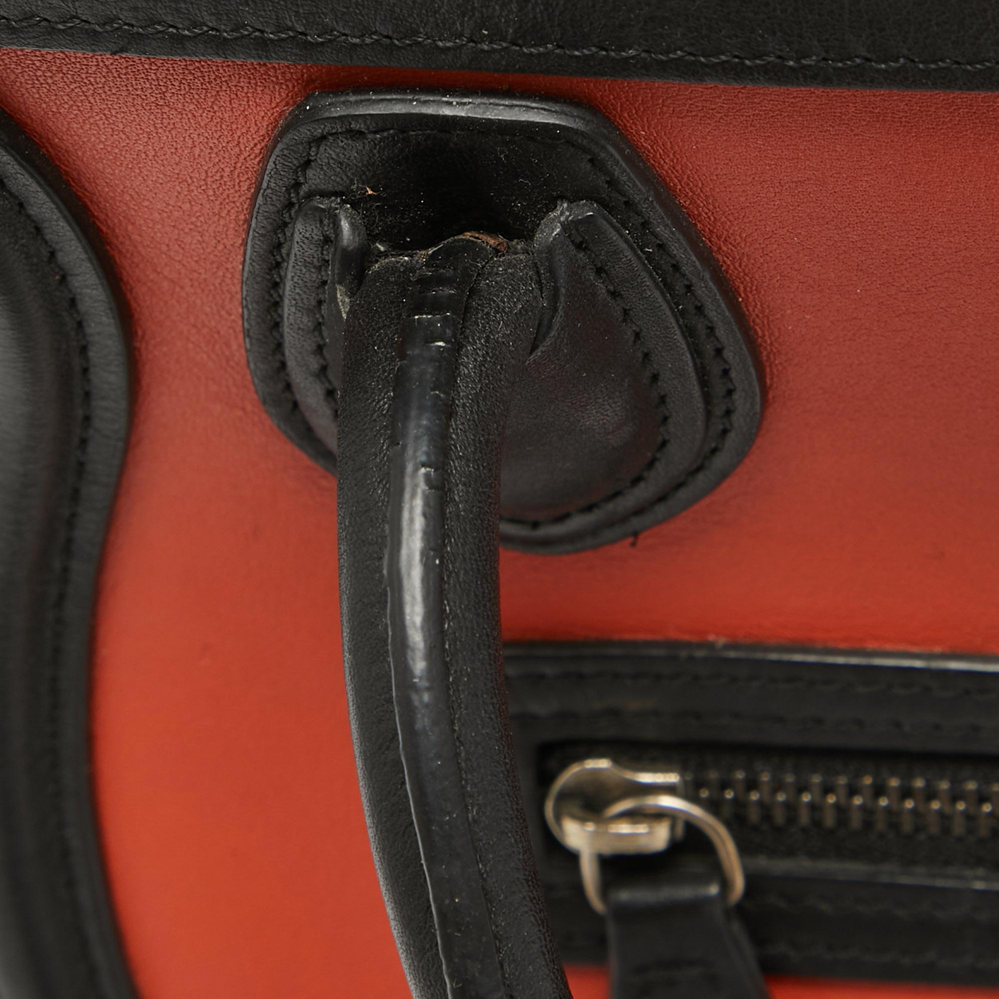 Celine Tri Color Leather Nano Luggage Tote 1
