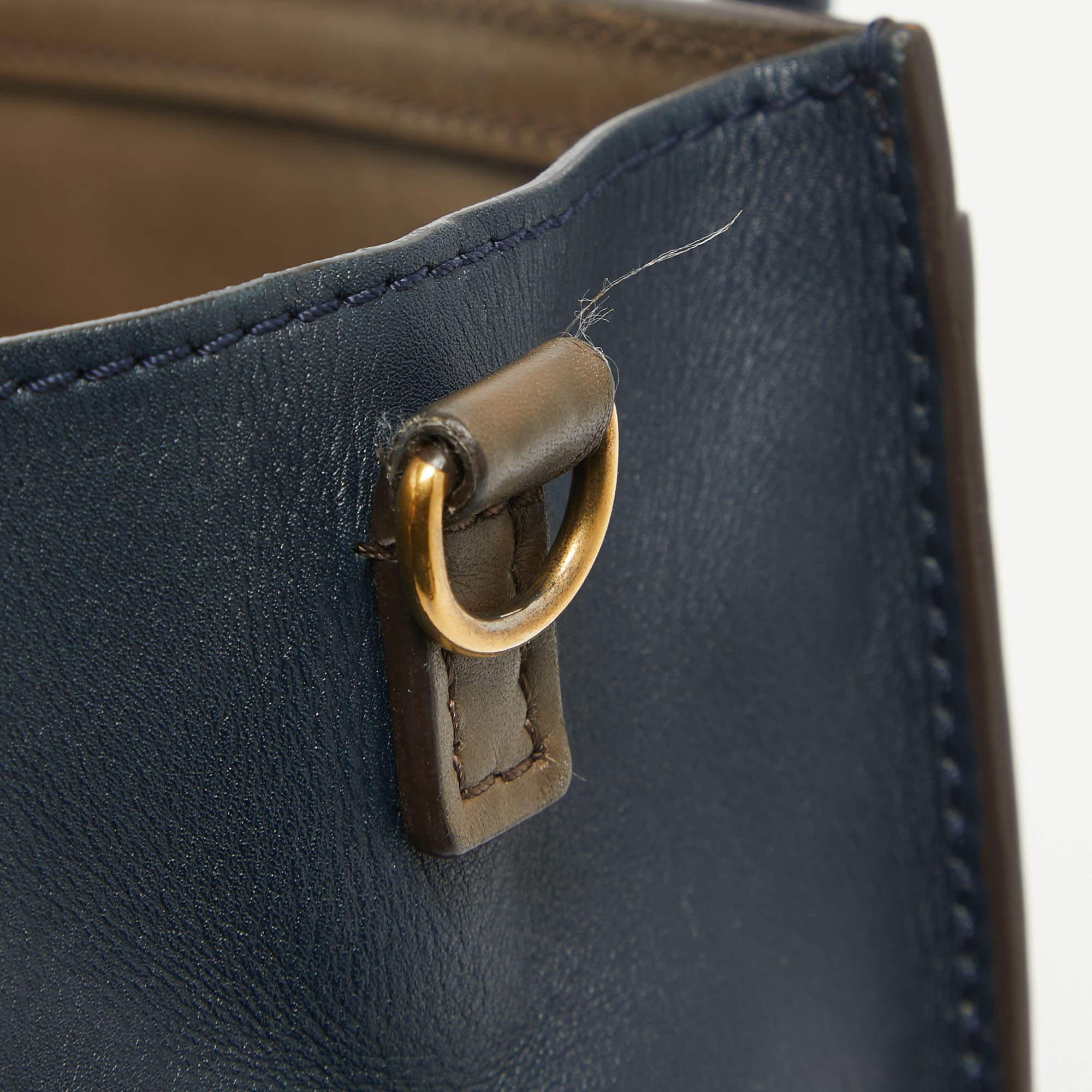 Celine Tri Color Leather Nano Luggage Tote 2