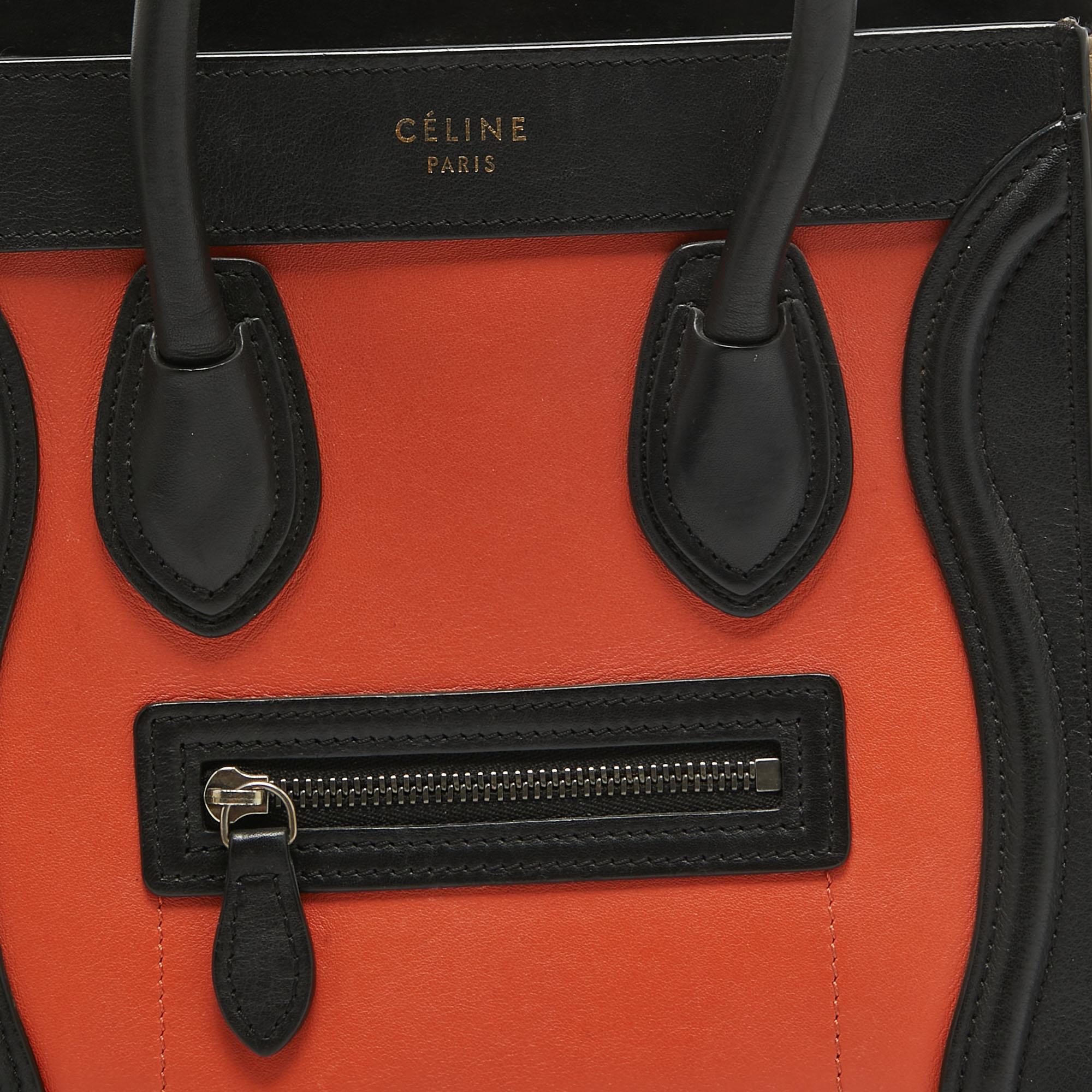 Celine Tri Color Leather Nano Luggage Tote 2