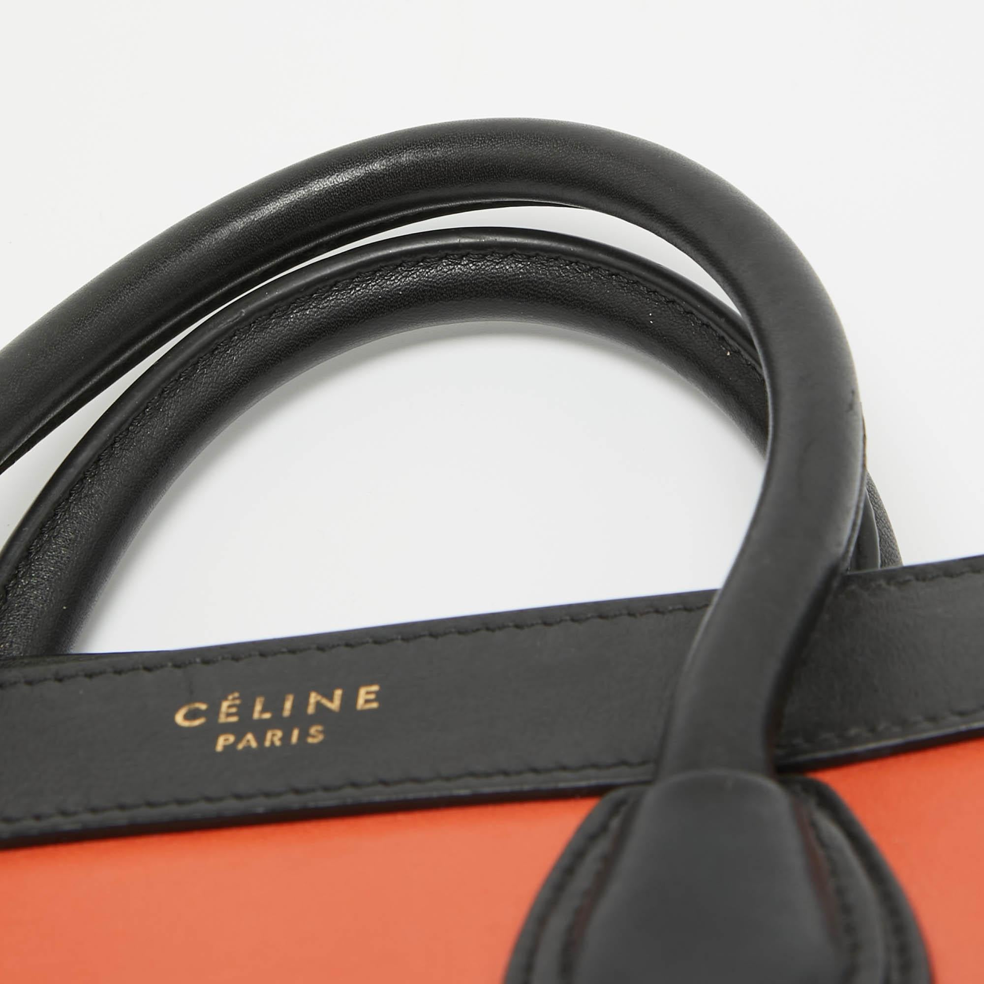 Celine Tri Color Leather Nano Luggage Tote 3