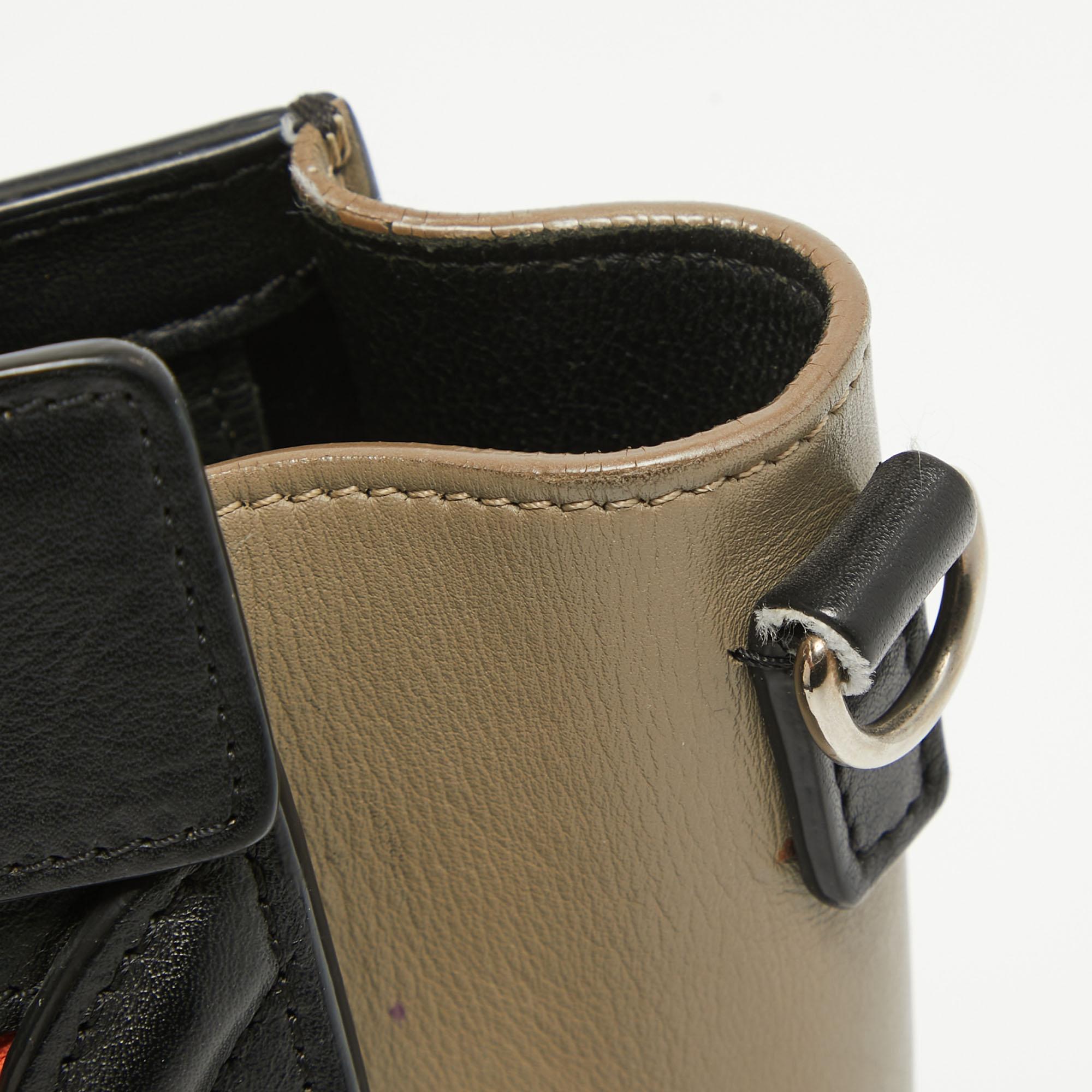 Celine Tri Color Leather Nano Luggage Tote 4