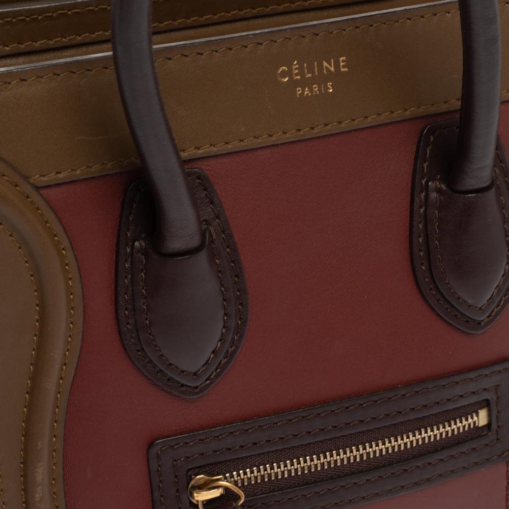 Celine Tri Color Leather Nano Luggage Tote 3