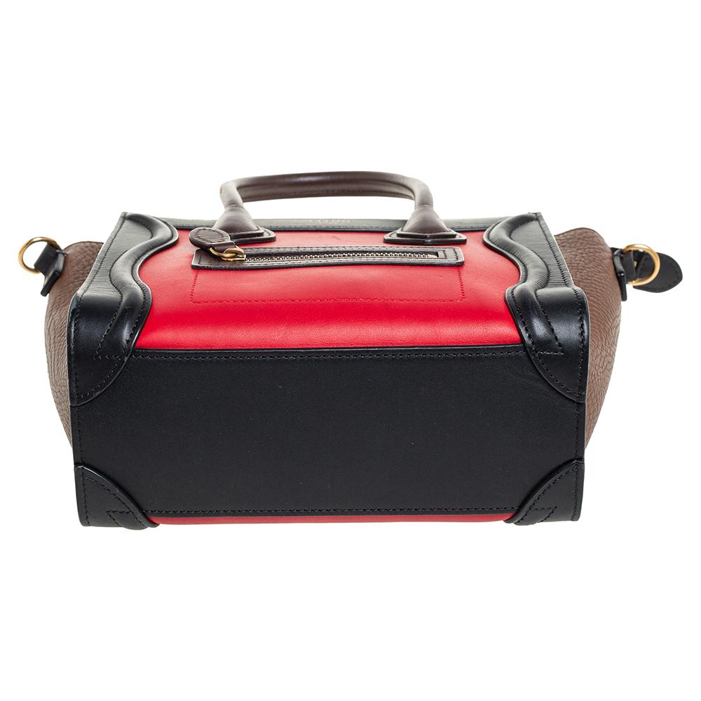 Céline Tri Color Leather Nano Luggage Tote 4