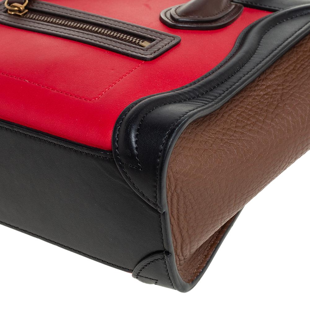 Céline Tri Color Leather Nano Luggage Tote 1