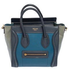 Celine Tri Color Leather Nano Luggage Tote