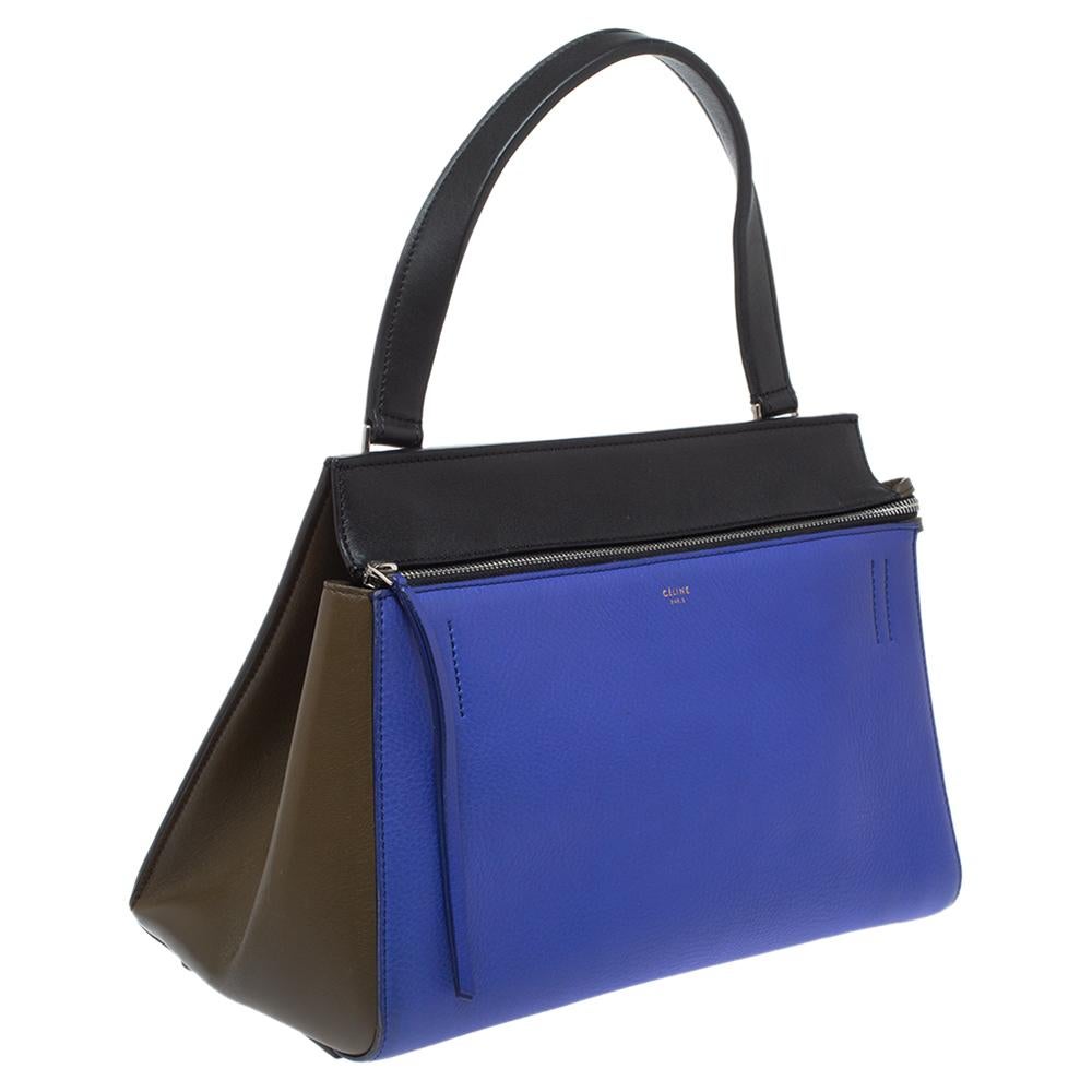 Purple Céline Tri Color Leather Small Edge Bag