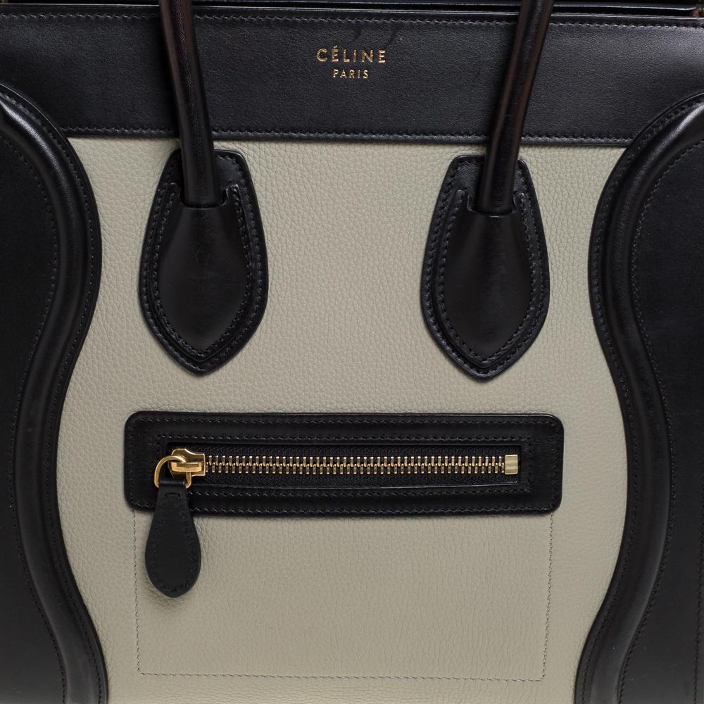 Celine Tri Color Nubuck and Leather Micro Luggage Tote 4