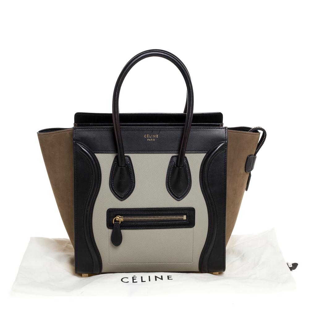 Celine Tri Color Nubuck and Leather Micro Luggage Tote 5