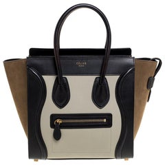 Celine Tri Color Nubuk und Leder Micro Luggage Tote