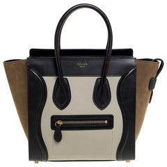 Celine Tri Color Nubuck and Leather Micro Luggage Tote