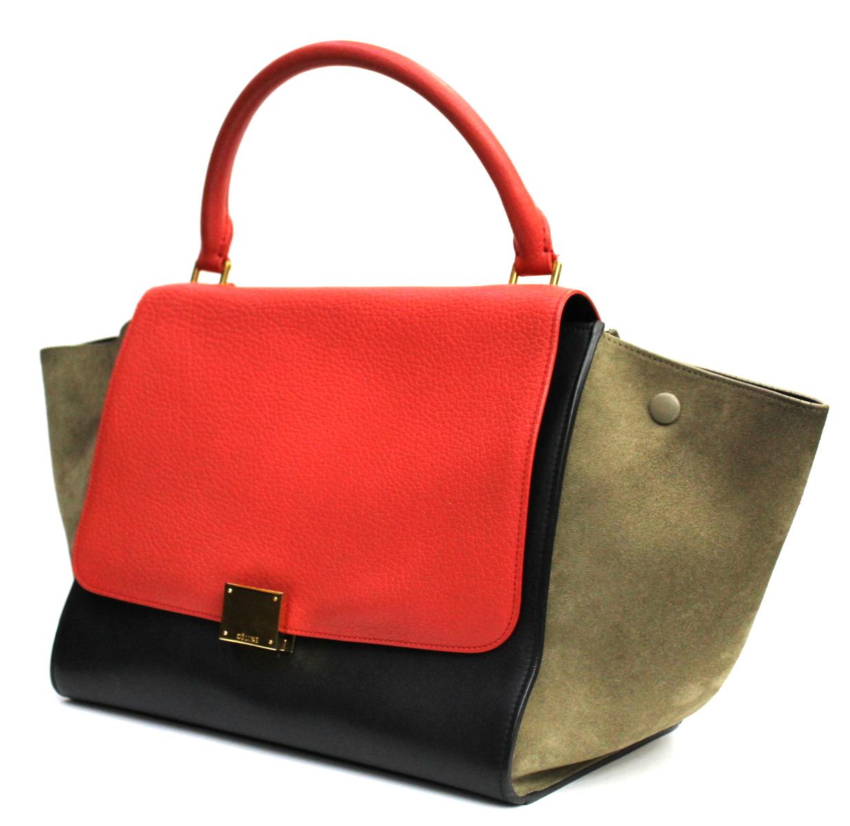Red Celine Tri-colored Medium Shoulder Bag