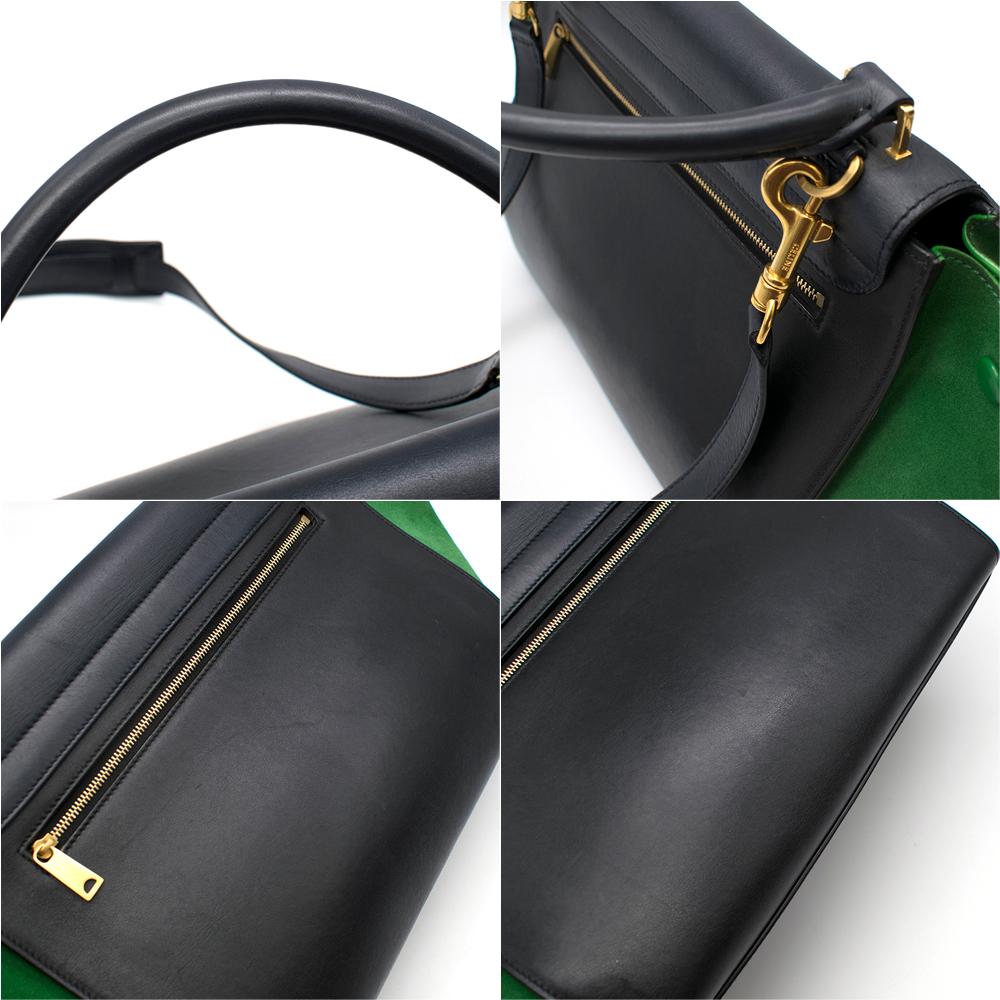 Celine Tri-Colour Suede & Leather Trapeze Bag For Sale 3