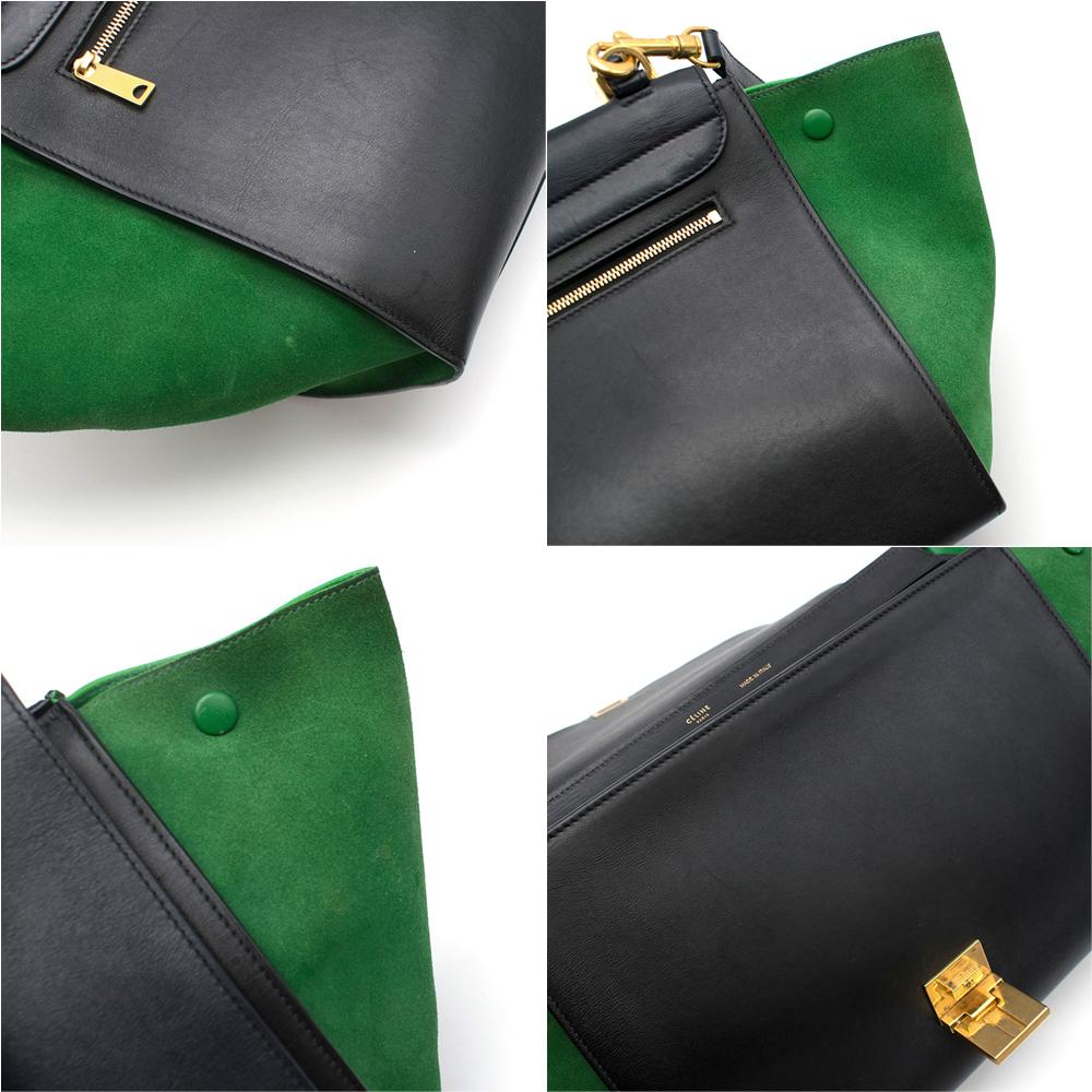 Celine Tri-Colour Suede & Leather Trapeze Bag For Sale 4