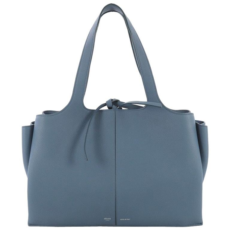 Celine Tri-Fold Shoulder Bag Grained Calfskin Medium