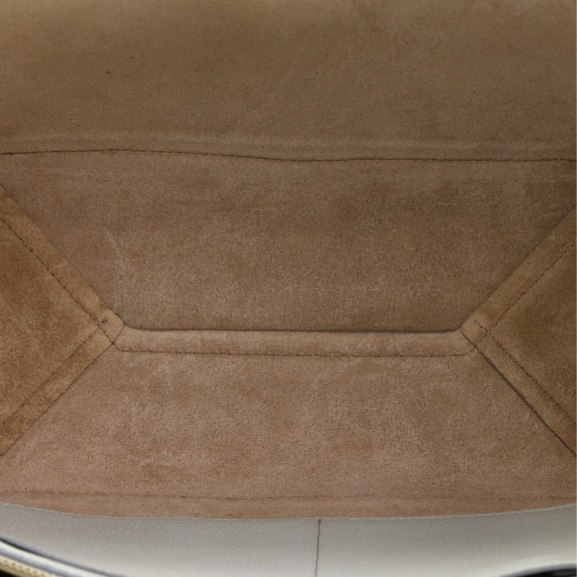 Beige Celine Tri-Fold Shoulder Bag Grained Calfskin Small
