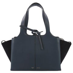 Celine Tri-Fold Shoulder Bag Grained Calfskin Small