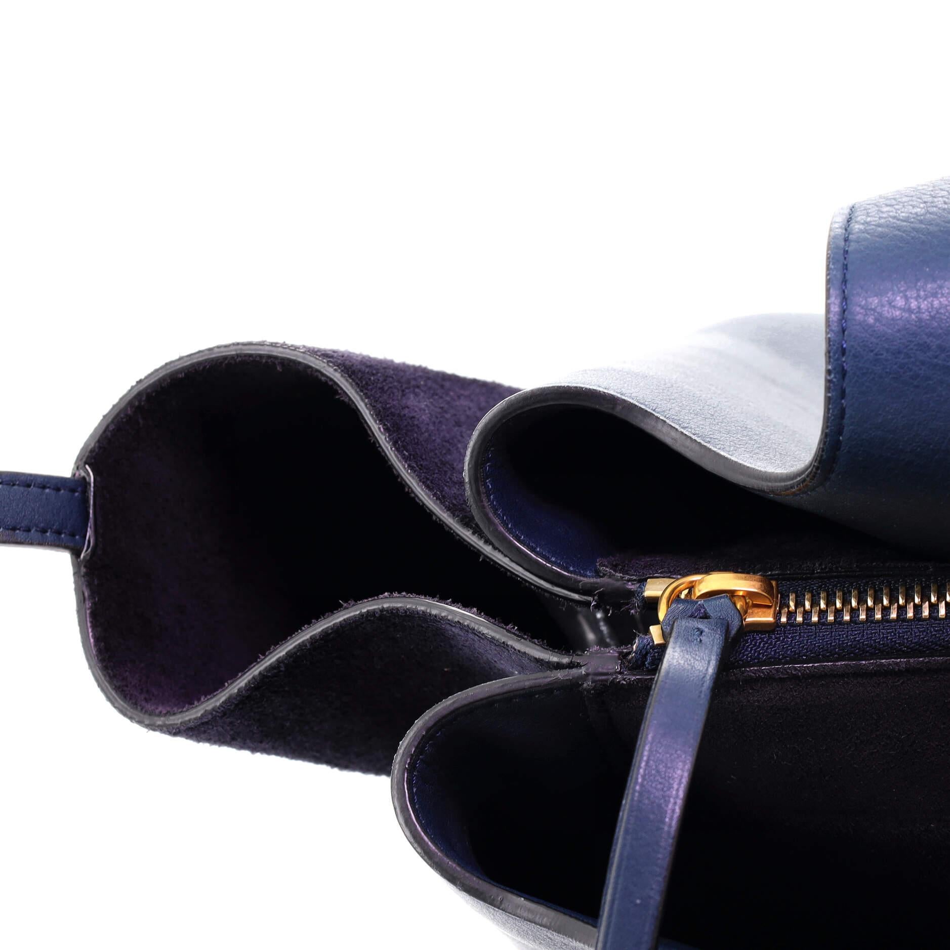 Celine Tri-Fold Shoulder Bag Leather and Suede 2
