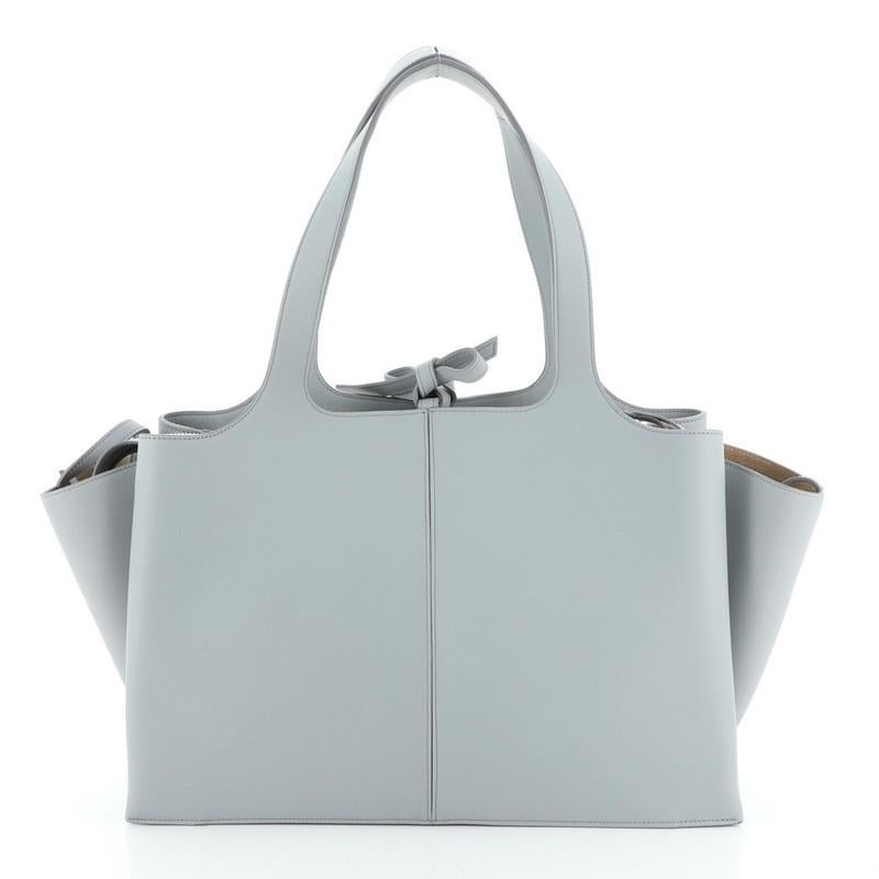 Gray Celine Tri-Fold Shoulder Bag Smooth Calfskin Medium
