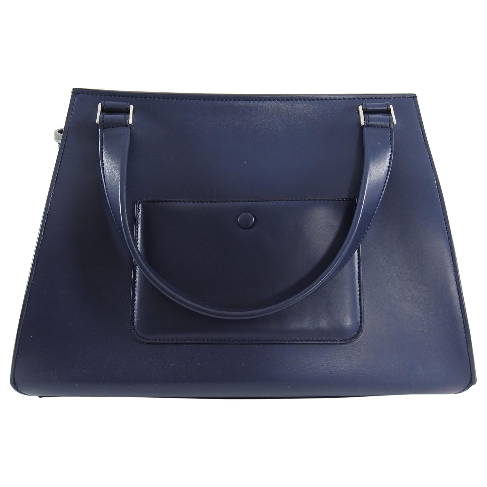 Celine Tricolor Blue Black Grey Small Edge Bag In Good Condition For Sale In Toronto, ON