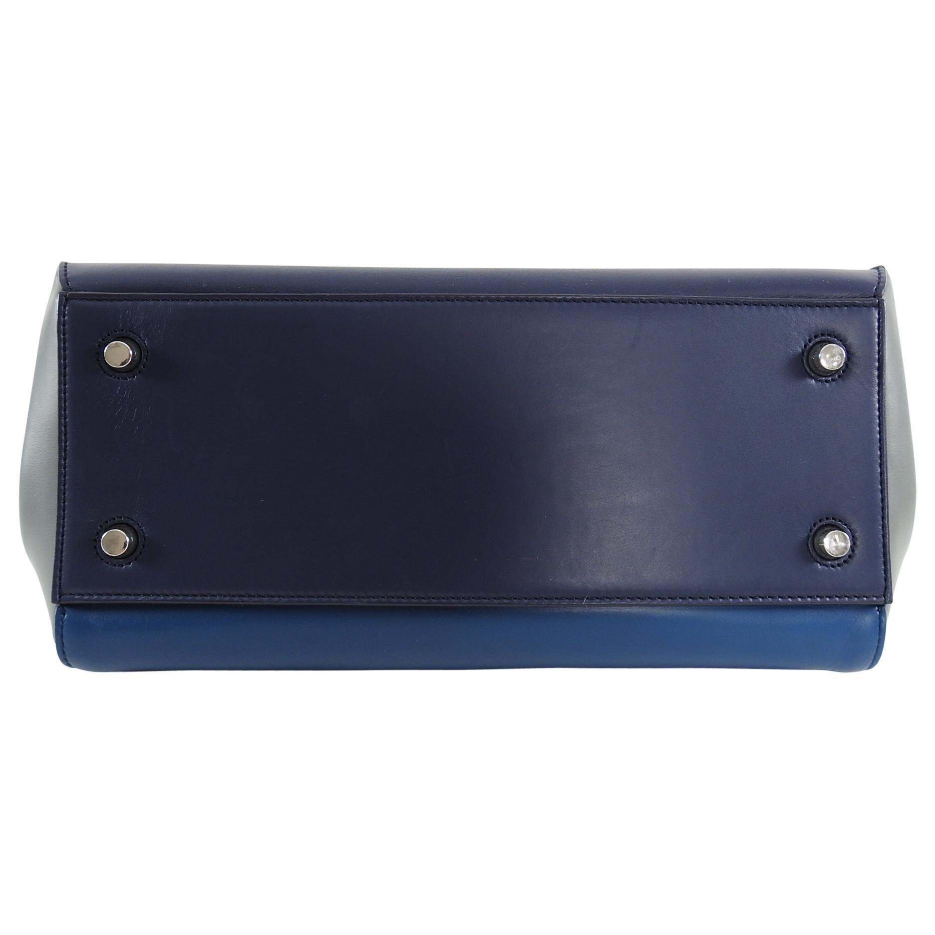 Women's Celine Tricolor Blue Black Grey Small Edge Bag For Sale