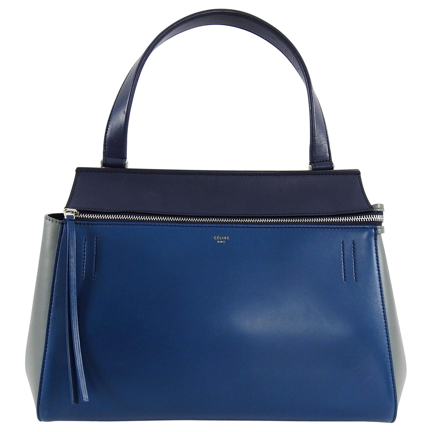 Celine Tricolor Blue Black Grey Small Edge Bag For Sale