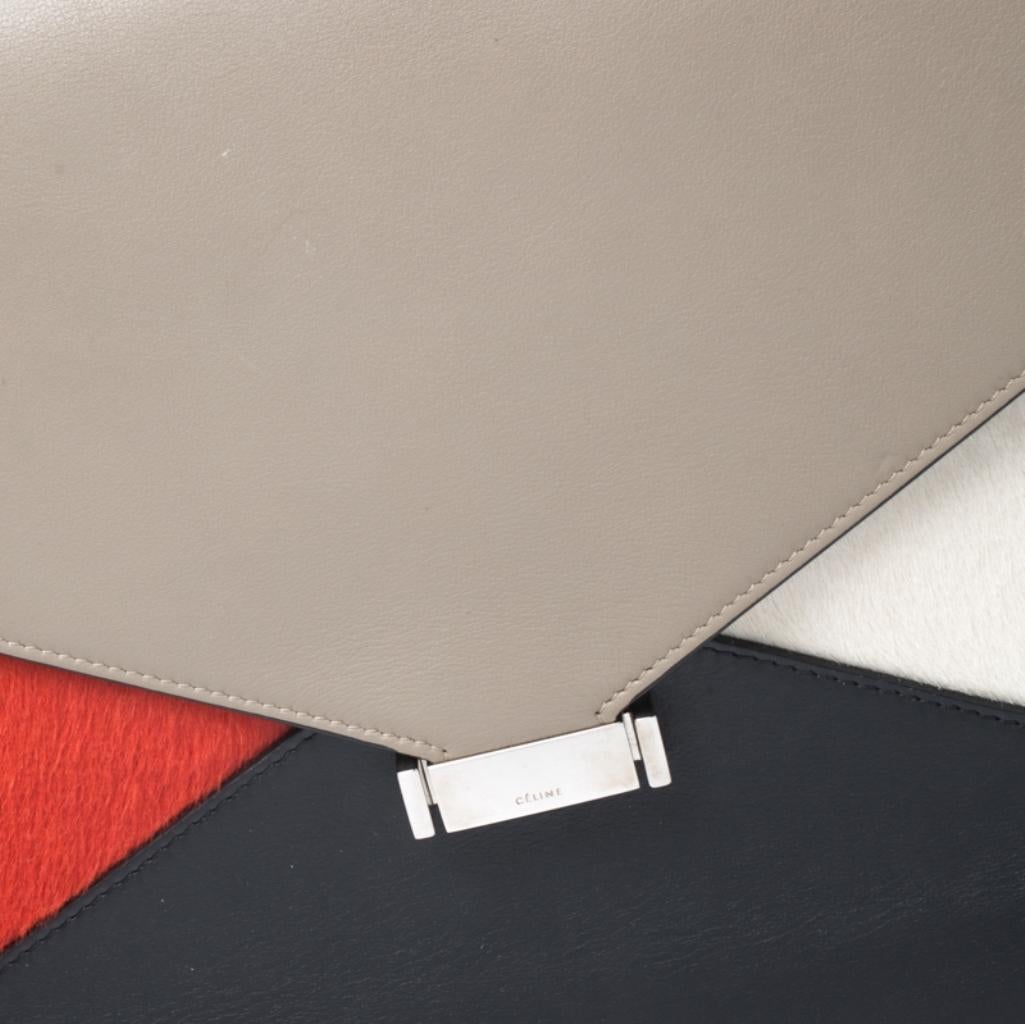 Celine Tricolor Leather and Calfhair Medium Diamond Shoulder Bag 1