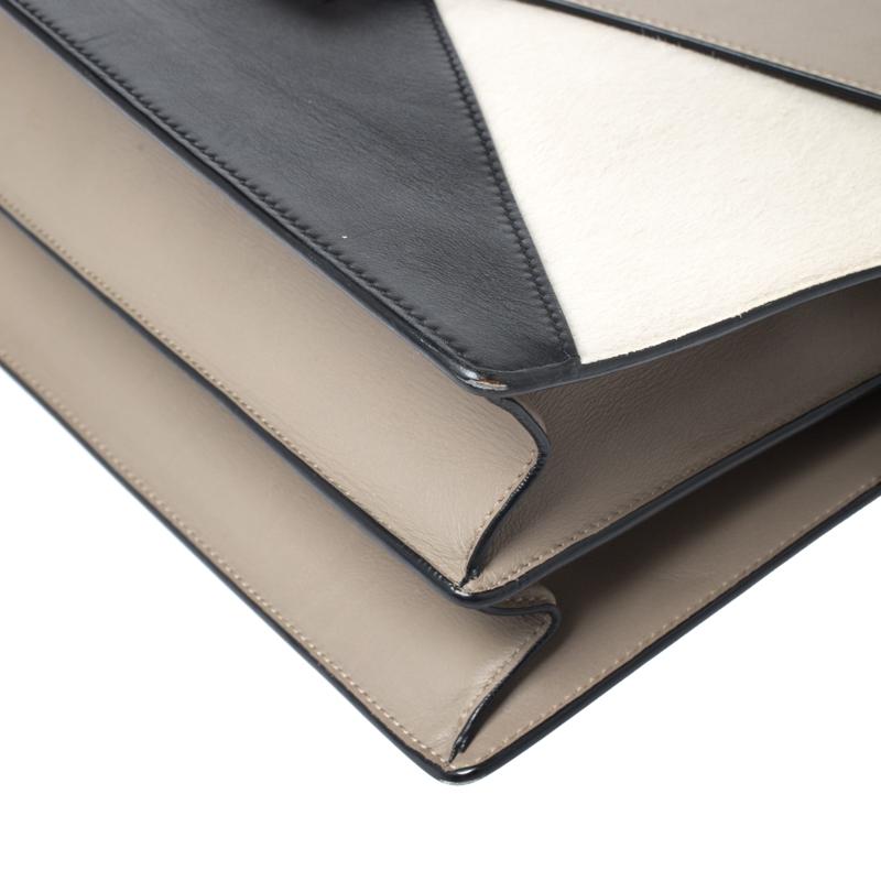 Celine Tricolor Leder und Kalbshaar Medium Diamond Umhängetasche 4