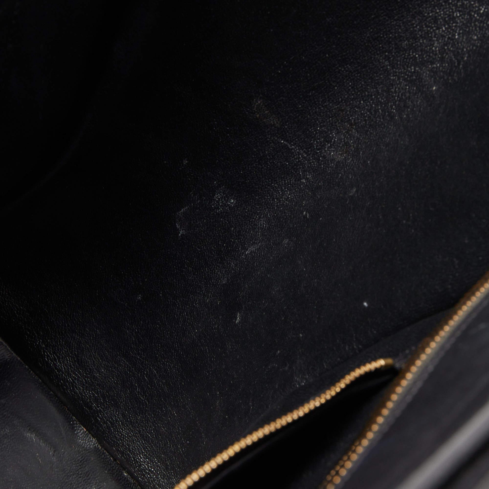 Celine Tricolor Leather and Jacquard Fabric Mini Luggage Tote 3