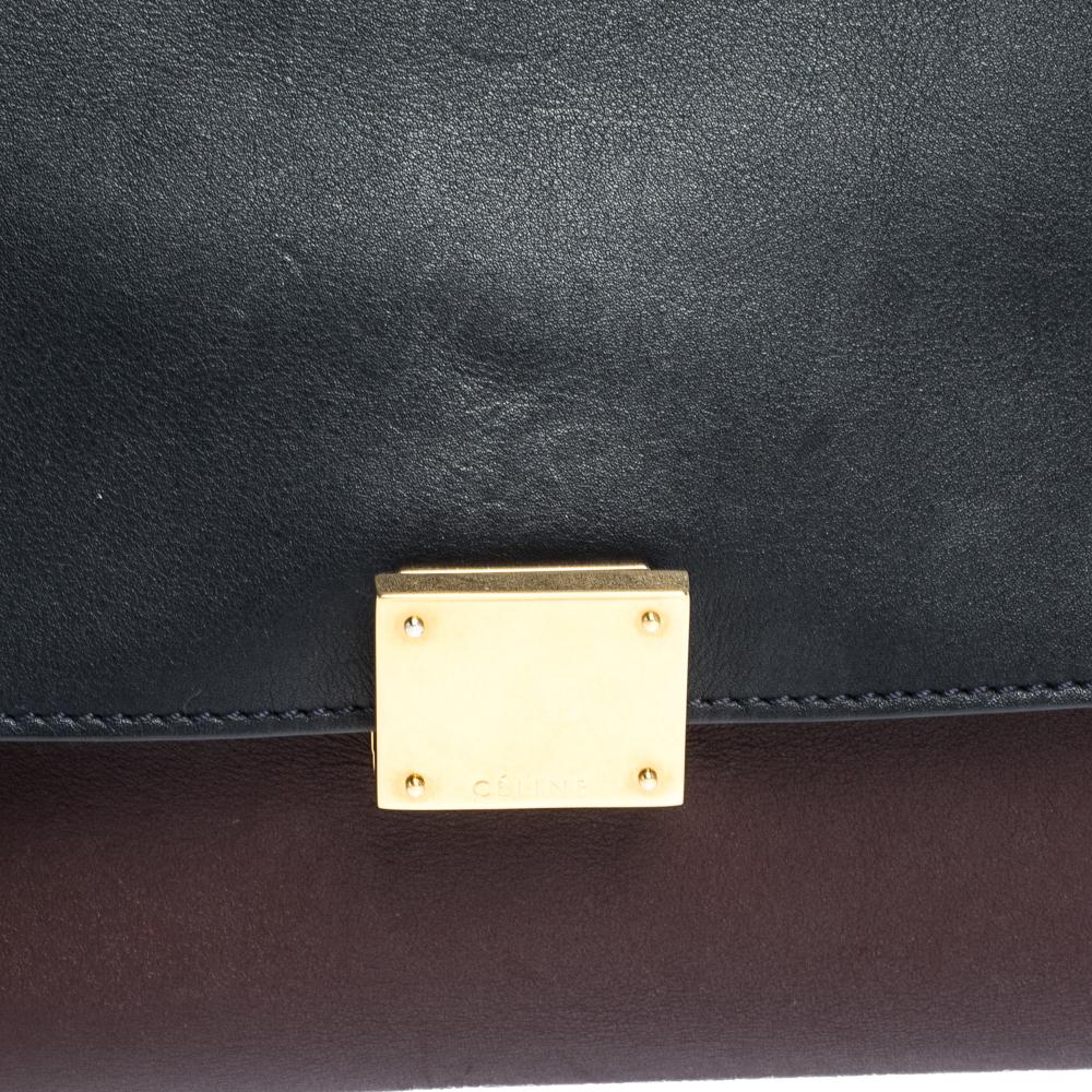 Black Celine Tricolor Leather and Suede Large Trapeze Bag