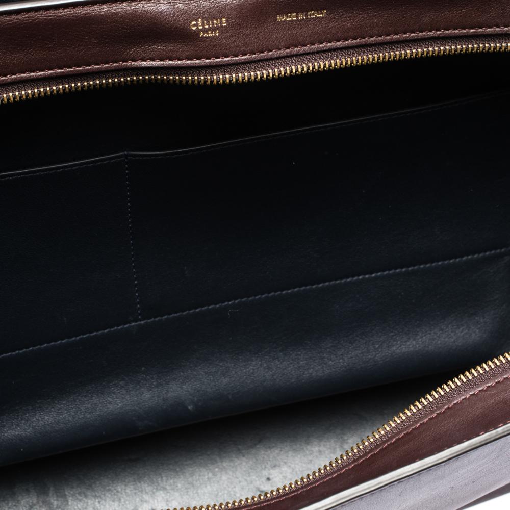 Celine Tricolor Leather and Suede Large Trapeze Bag In Good Condition In Dubai, Al Qouz 2