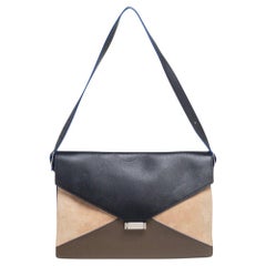 Celine Tricolor Leather and Suede Medium Diamond Shoulder Bag